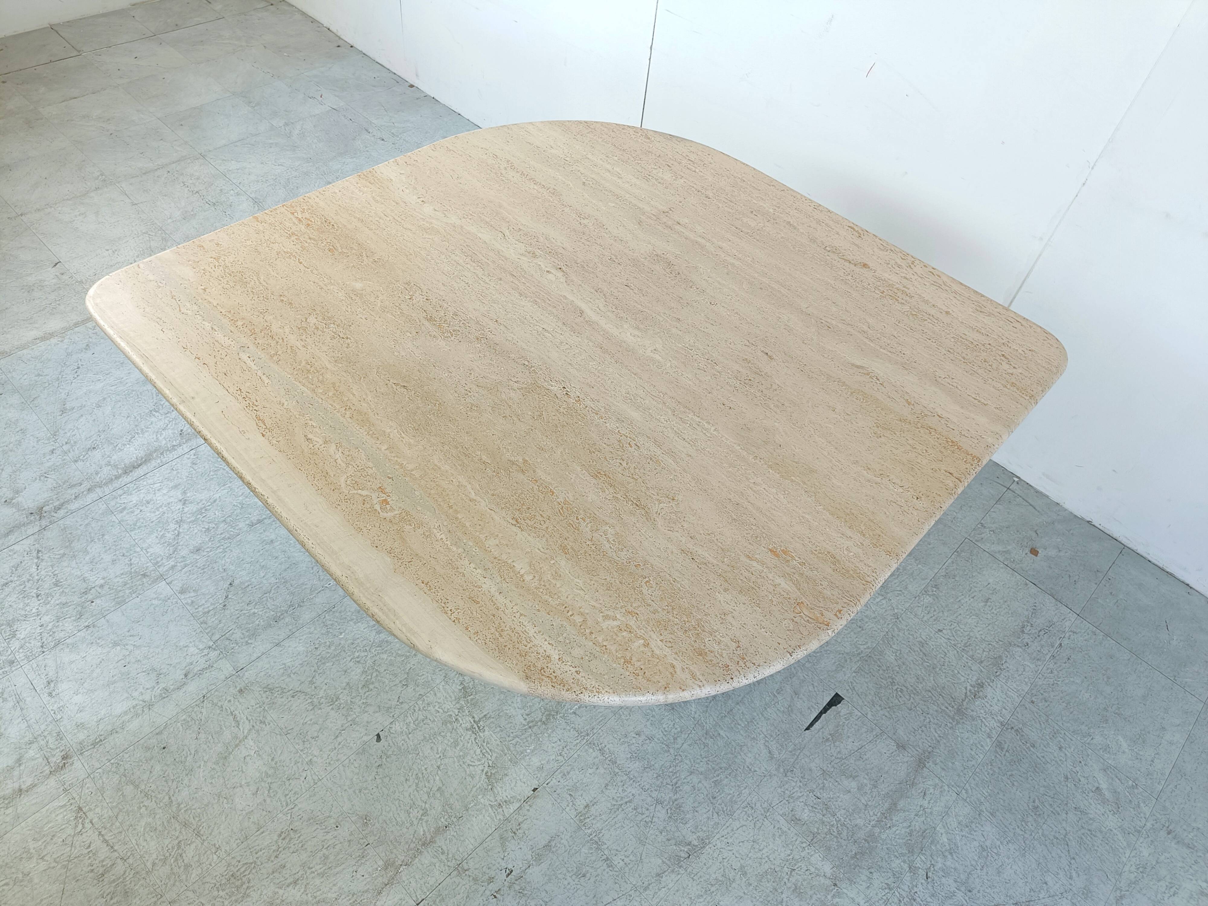 Vintage travertine dining table, 1970s