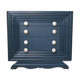 Wooden art deco dreser painted blue