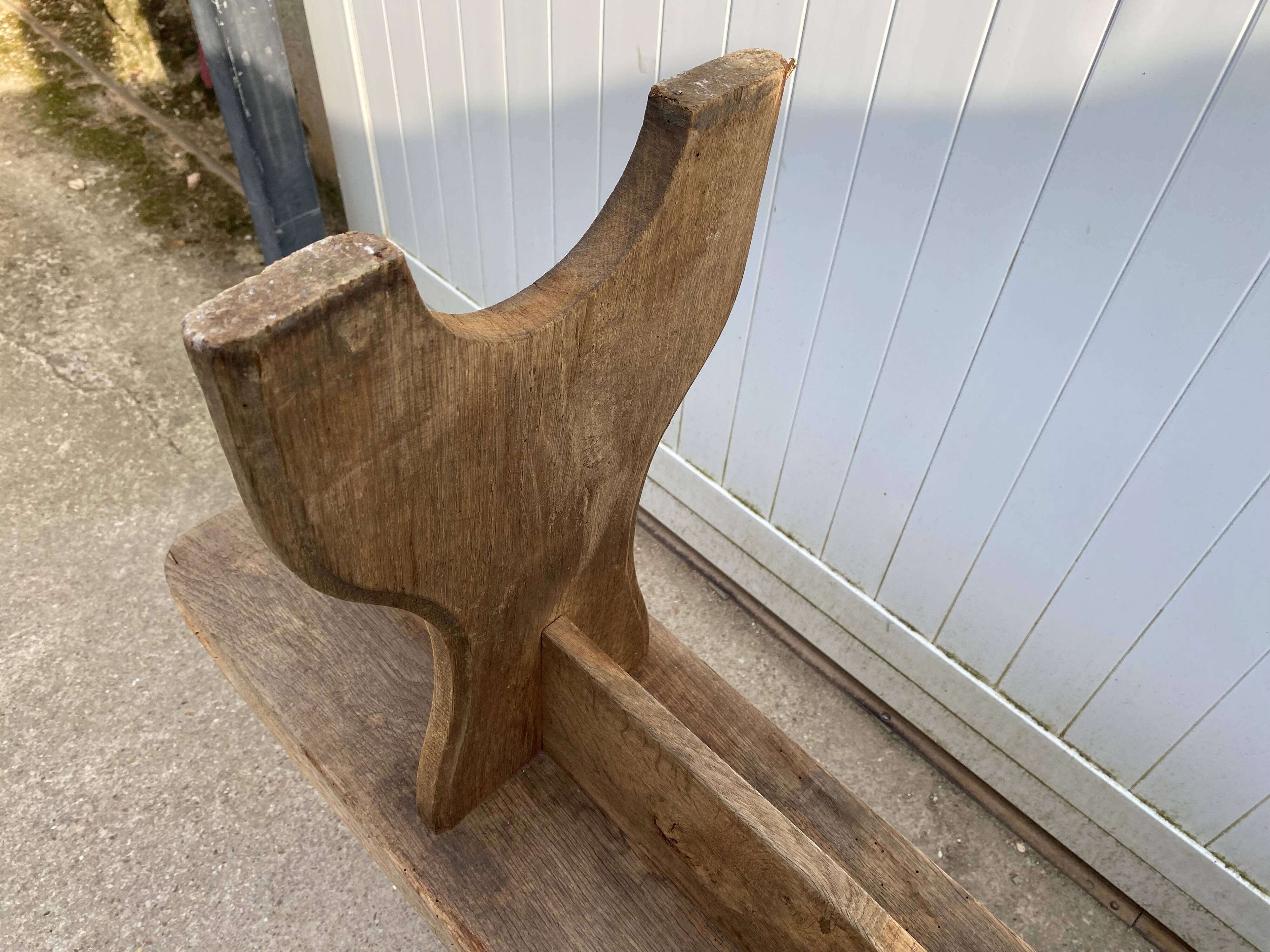Pair of solid oak wood farmhouse benches 250cm rustic 1900