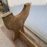 Pair of solid oak wood farmhouse benches 250cm rustic 1900
