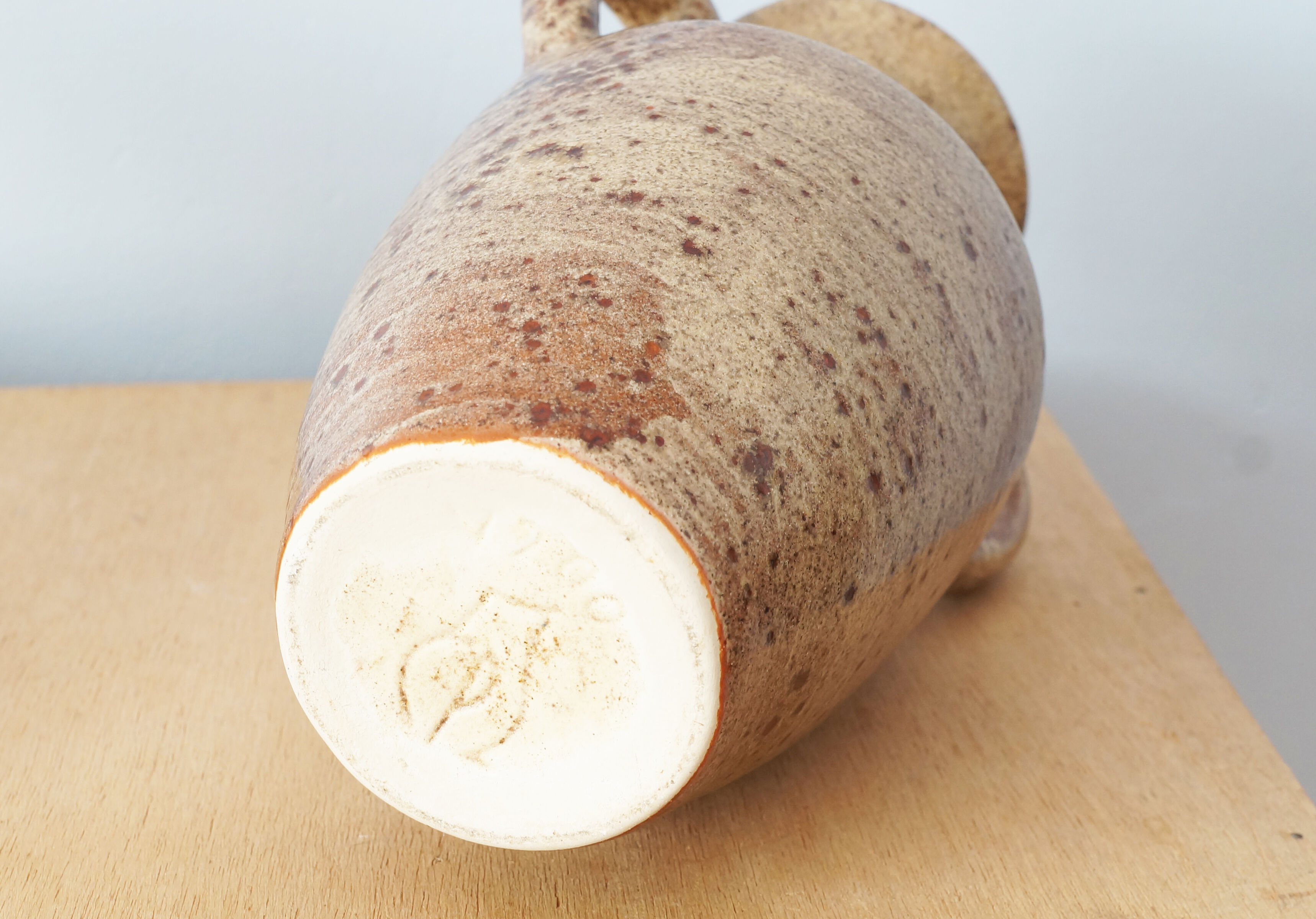 Amphora-shaped pyrite stoneware vase, vintage