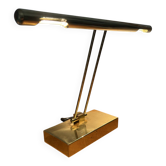 Modernist desk or piano lamp in gilded brass - 1970s/80s