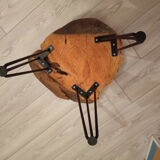 Bedside table/table washer tree trunk 3 feet iron