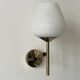 Brass and white opaline glass wall light, Arlus design 1950.
