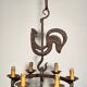 Lustre with rooster by Jean Touret for Atelier Marolles