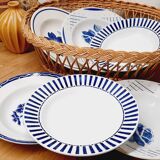 Set 6 assiettes creuse bleues dépareillées