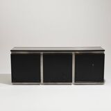 Brushed steel sideboard, lodovico acerbis, 1970s