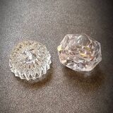 Vintage crystal salt and pepper shakers