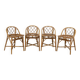 Series of 4 rattan chairs, France, 1960