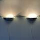 Pair of post modern wall lamps chrome and glass , 1980s