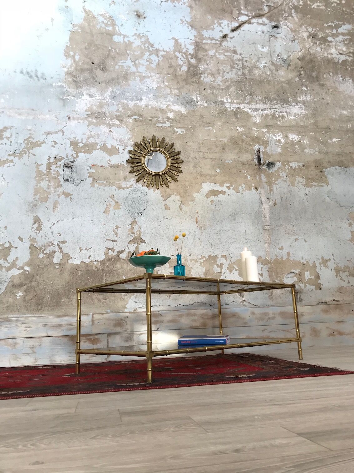 Bamboo imitation brass coffee table