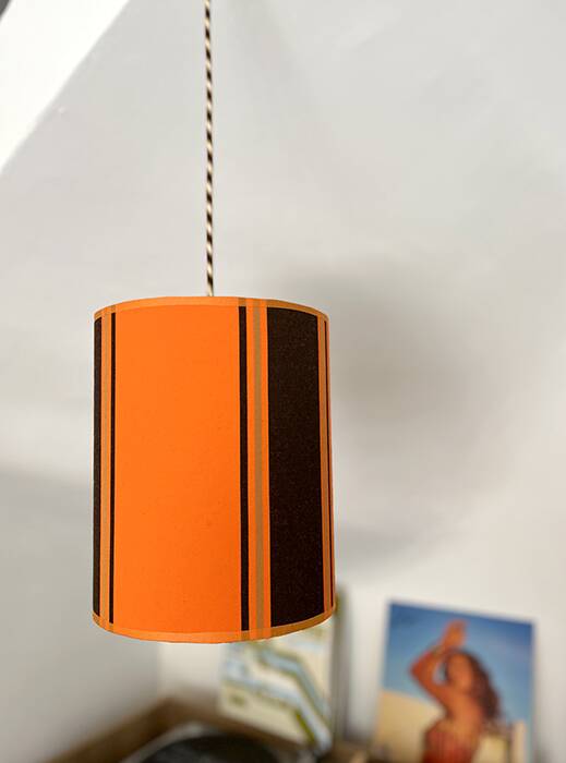 Orange and brown seventies pendant light