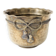 Cache-pot vintage en laiton bord ondulé corde nouée torsadée