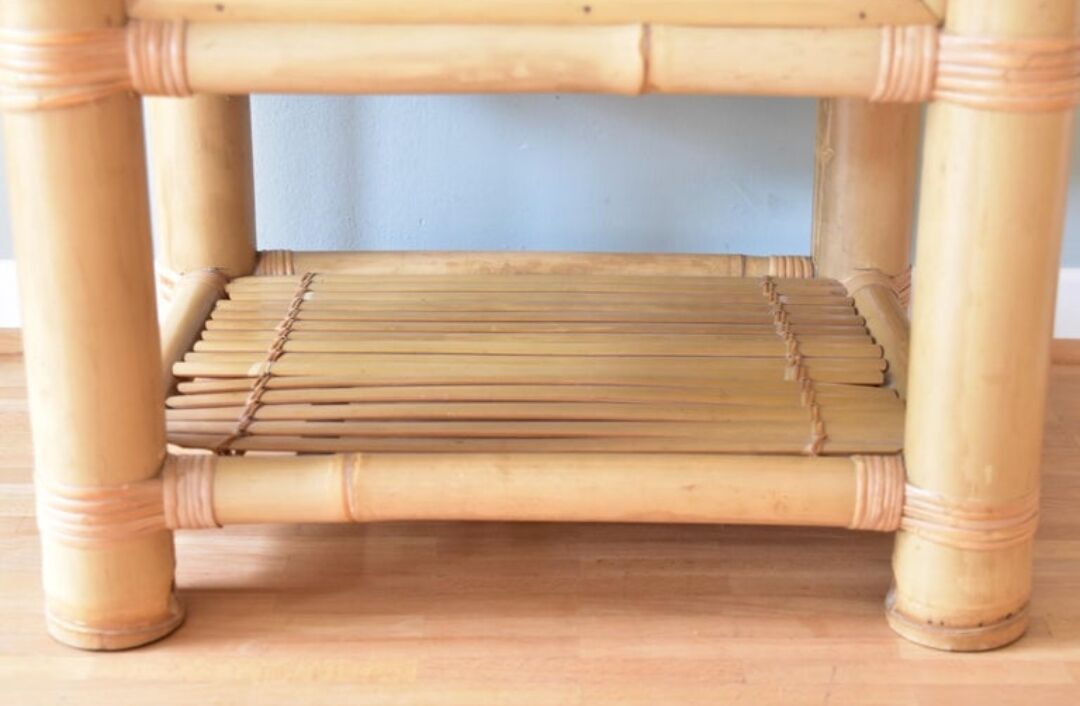 Vintage bamboo bedside tables