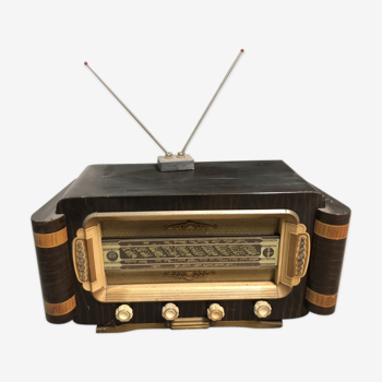 Radio ancienne vintage structure bois parfait état de fonctionnement