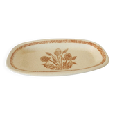 Large Oval Antique Ceramic / Stoneware Dish with Floral and Thistle Decoration