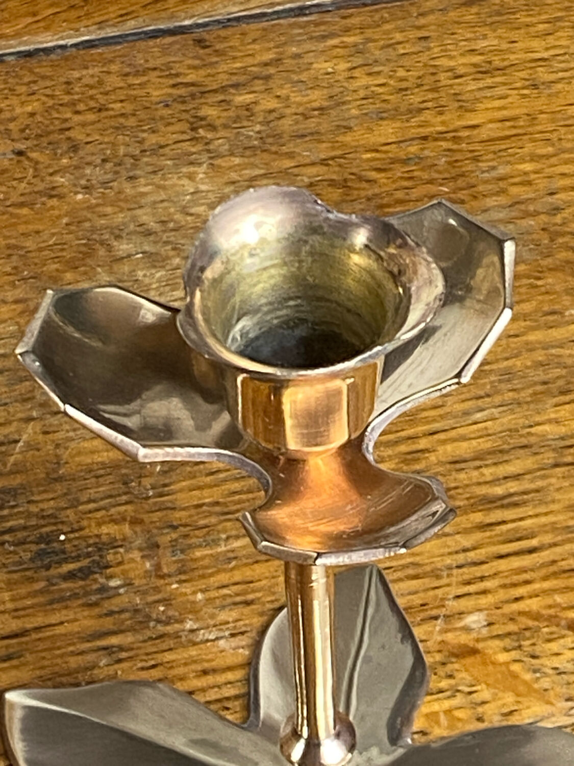 Brass flower candle holder
