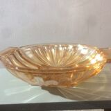Plat creux en verre rose irisé