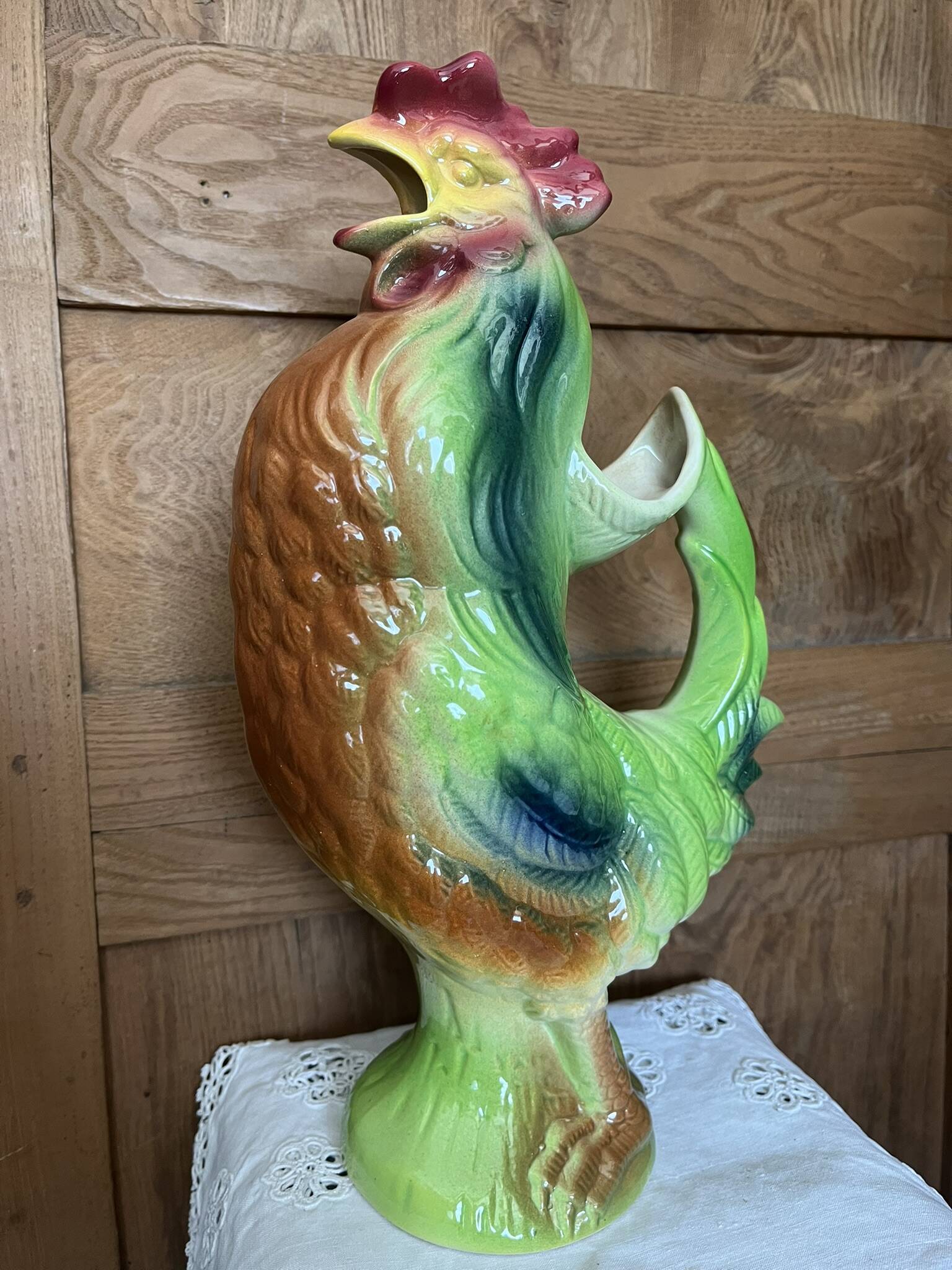 French earthenware rooster pitcher – Saint-Clément