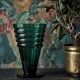 Large antique Art Deco emerald cut crystal vase, Bohemia 1920-1930