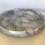 Empty round pocket in gray marble