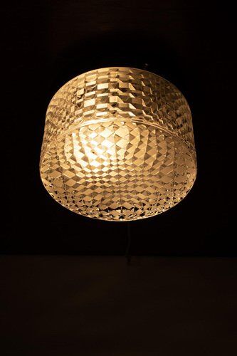 Lampe de plafond vintage en verre géométrique