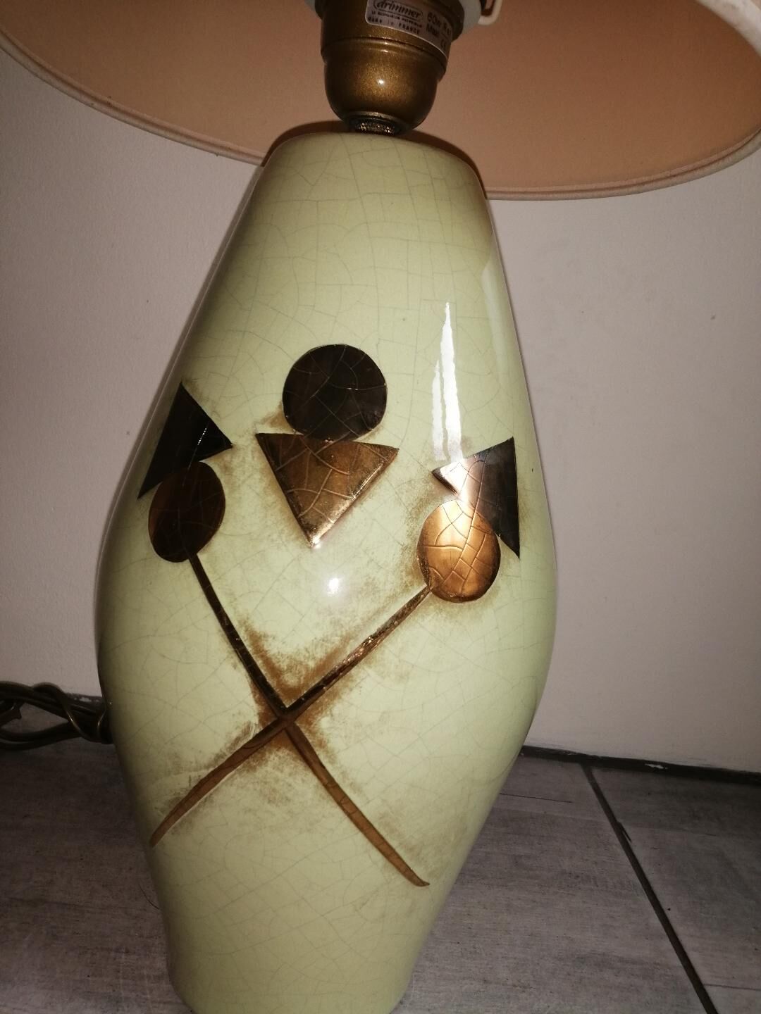 Lamp signed Louis Drimmer in earthenware
