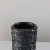 Small vintage brutalist vase with oxidised glaze from the 1950s.