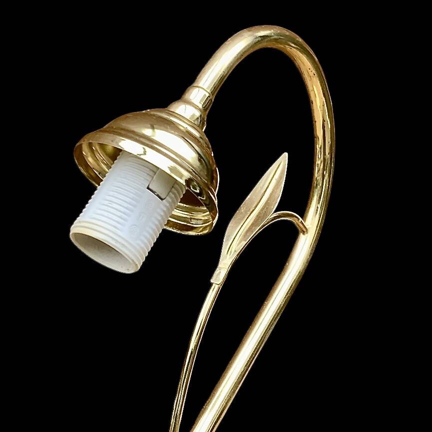 Ancienne lampe de chevet col de cygne– style Hollywood Regency