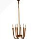 Rare Art Deco copper pendant light by Guglielmo Ulrich