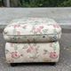Pouf / Square vintage footstool with floral pattern – 70s Cottage style