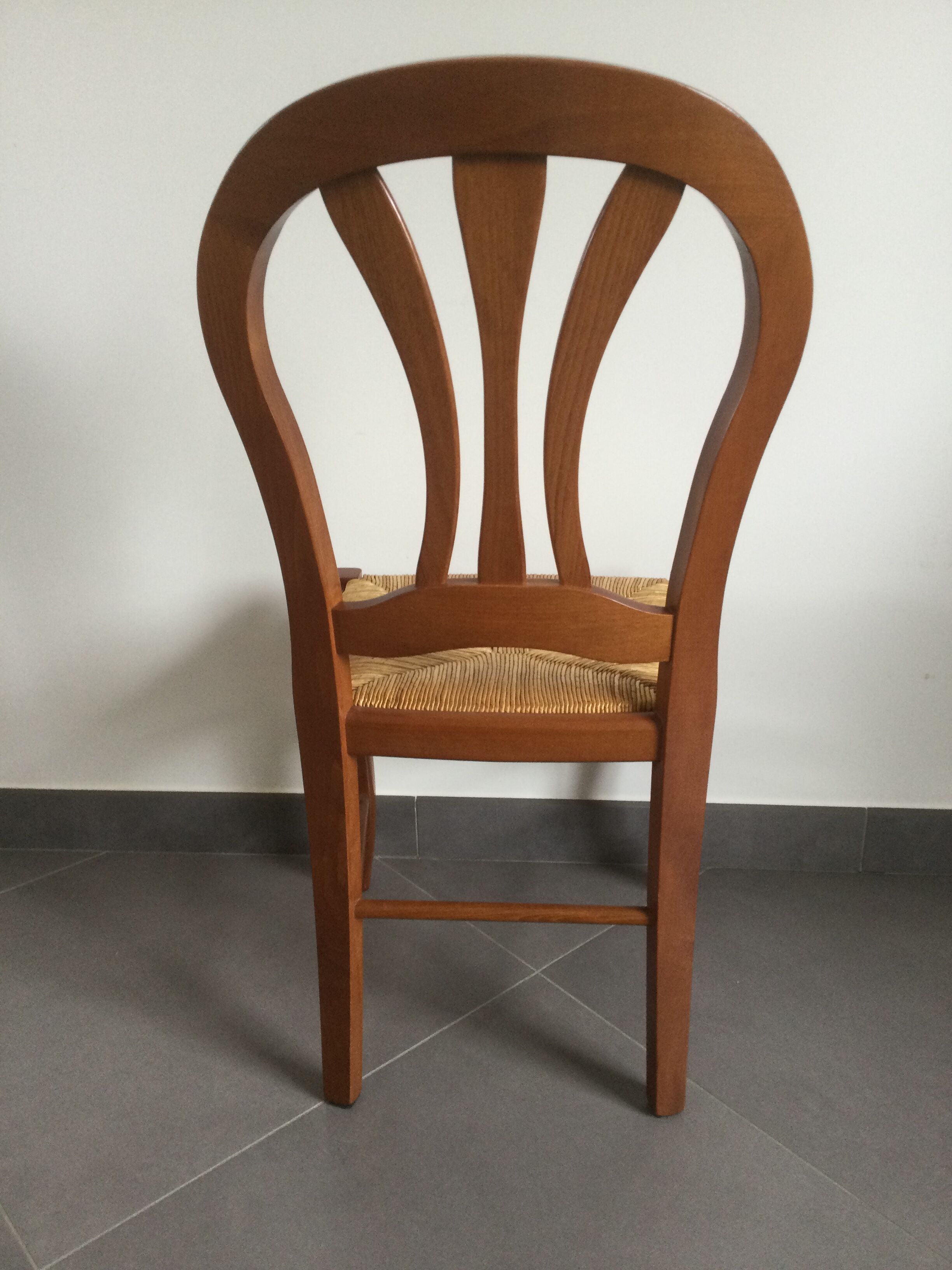 Series of 4 cherry wood chairs