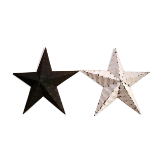 Pair of stars amish black and white 45 cm