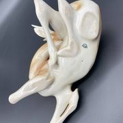 Royal Dux porcelain lying deer – Vintage Bohemian sculpture, model
