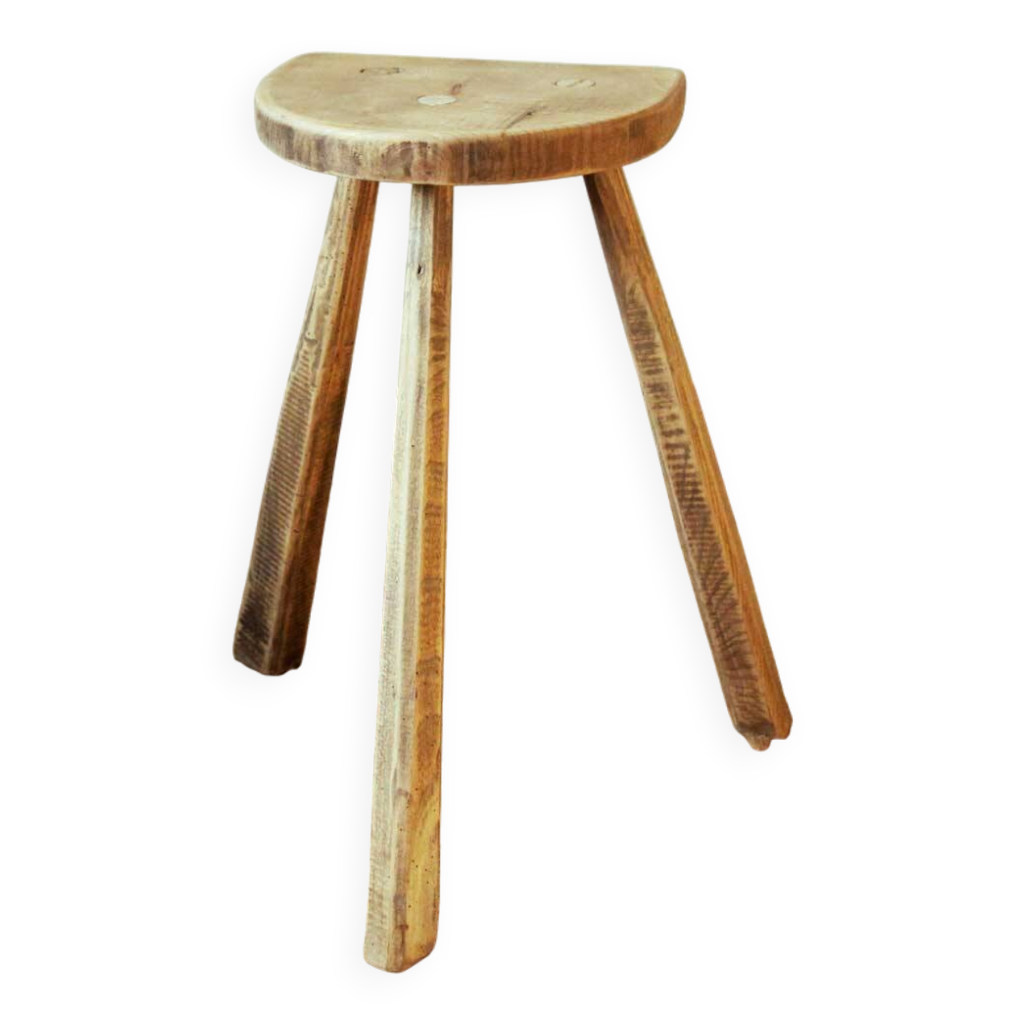 Brutalist wooden stool