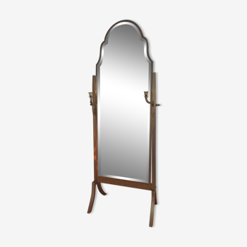 Old brass psyche mirror