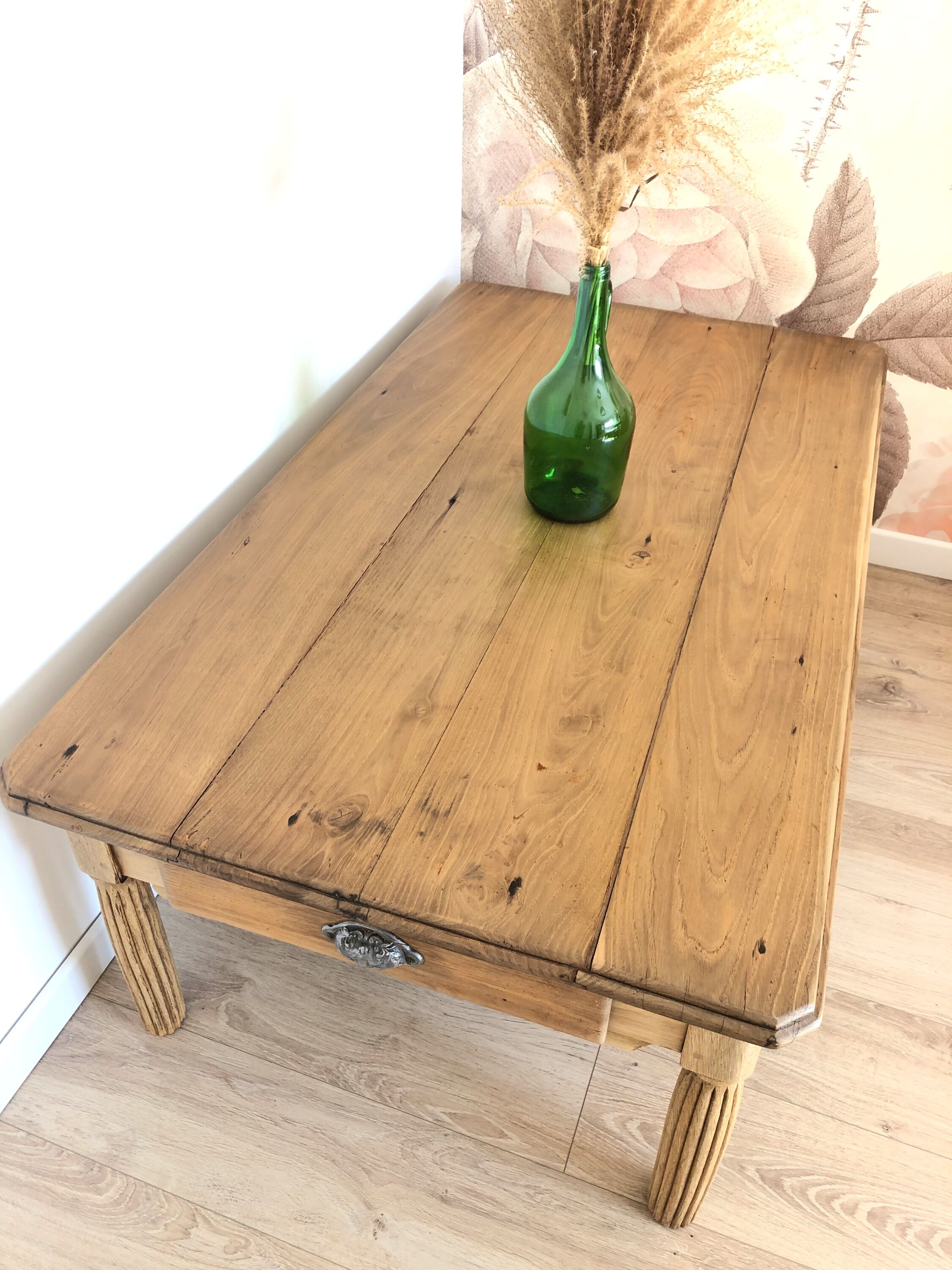 Farmhouse table, living room, solid oak