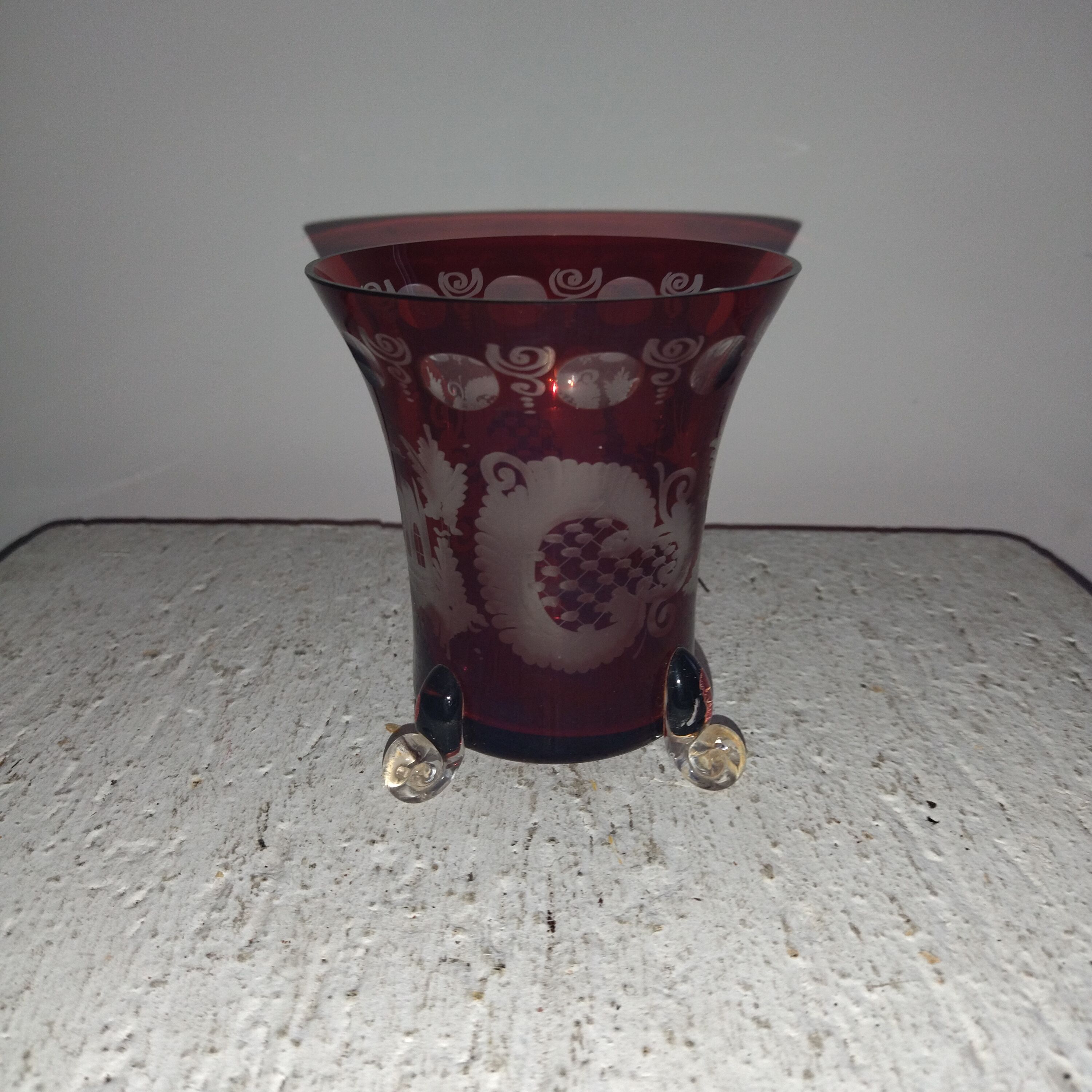 Vase en verre de bohême