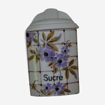 Sugar pot purple flowers pattern