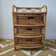 Vintage commode in rattan and wicker