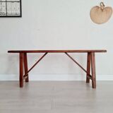 Old wooden farm bench