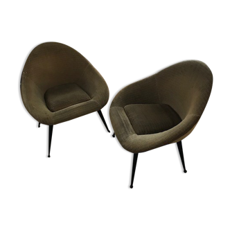 Pair of vintage cocktail armchairs 1960/1950