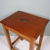 Vintage handmade workshop stool with handle, Belgium 1960