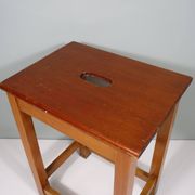Vintage workshop stool handmade with handle, Belgium 1960