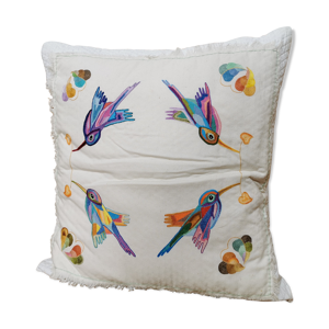 coussin vintage brodé