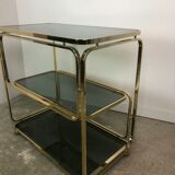 Rolling table in gilded metal Italian design 80