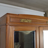 Art Nouveau wardrobe by Mathieu Gallerey in mahogany, model with Clematis, circa 1920