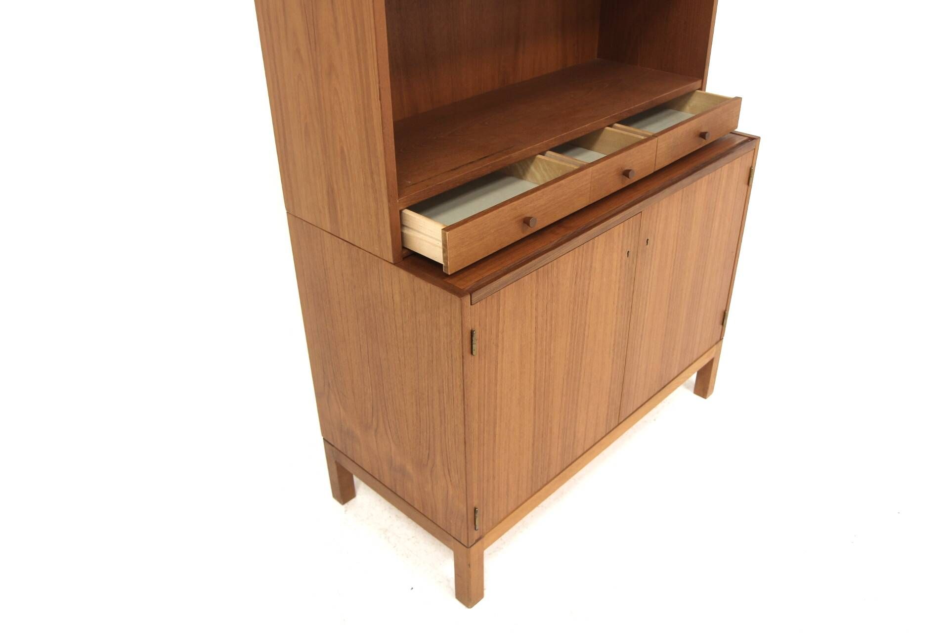 Commode-bibliothèque scandinave en teck, Suède, 1960