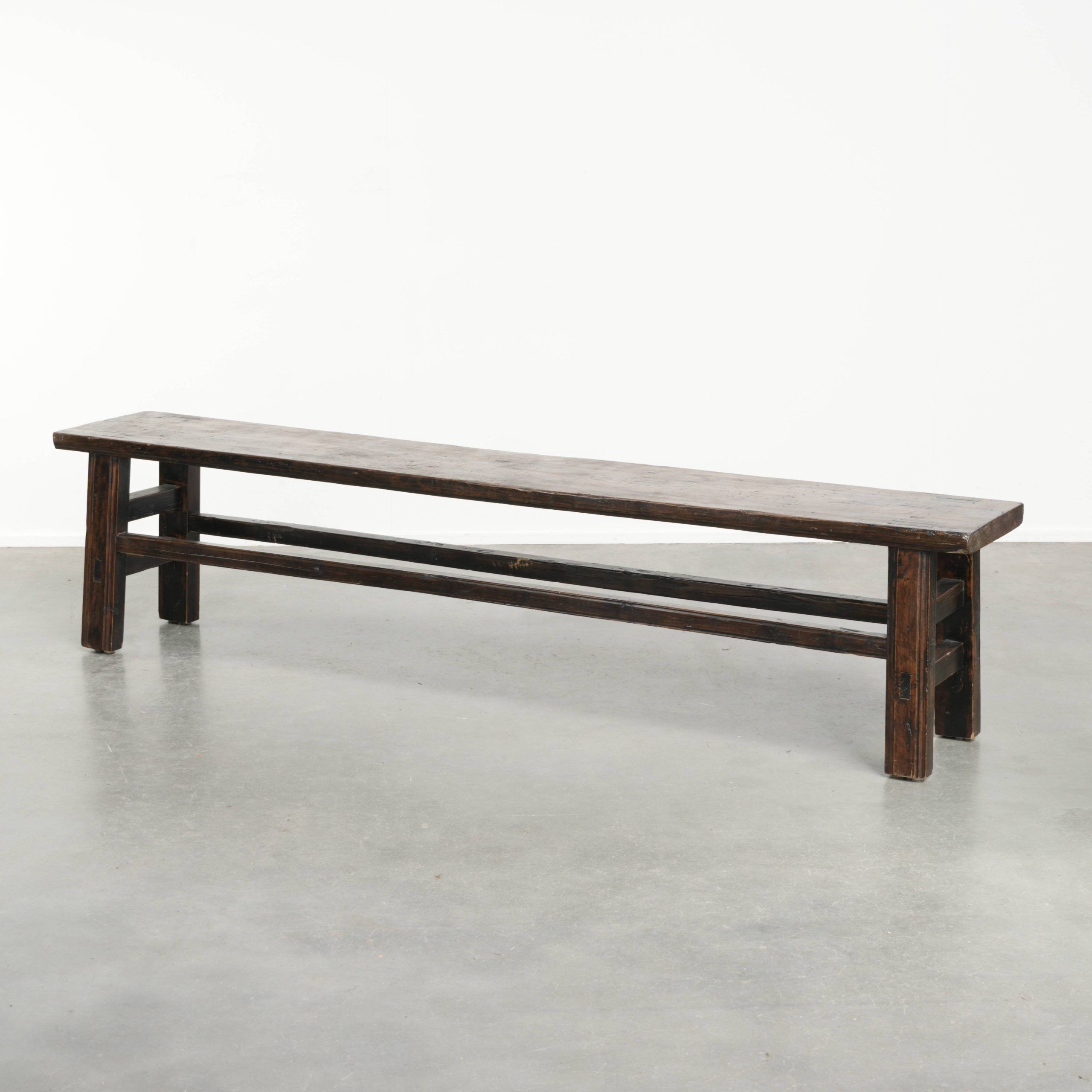 Banc de couloir antique espagnol / banc de table à manger du XVIIIe siècle