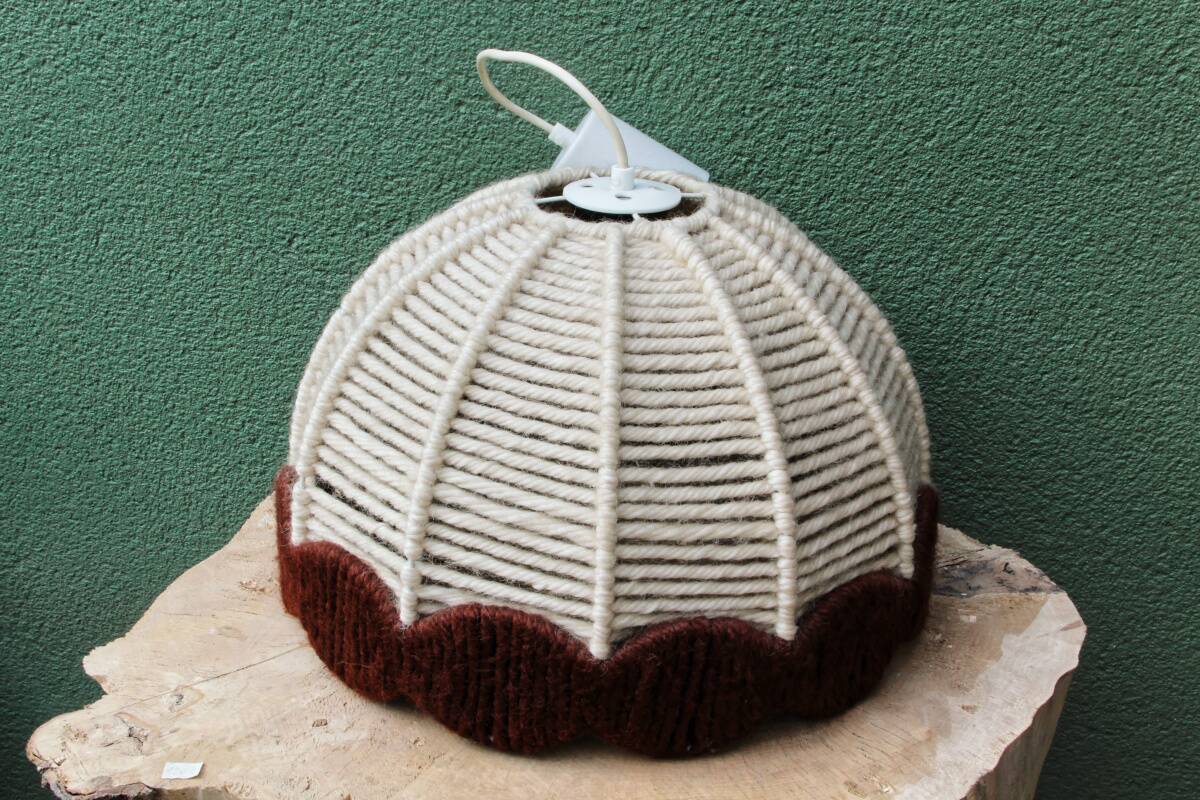 1970s two-tone wool pendant light, Germany